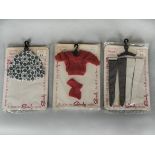 Pedigree Sindy carded outfits, 12S53 Sloppy Joe, 12S52 Nylons and 12S59 Springtime, on cards in