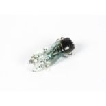 An 'Art Deco' cicada brooch, clear Lucite with turquoise colouring and foil inclusions, length 4.5cm