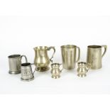 A collection of 19th & 20th Century Pewterware, including an EPNS tankard, a Mappin & Webb tankard