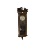 Tempus Fugit' 'Time Flies' drop dial wall clock, with brass dial and roman numerals, height 95cm