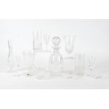 A large quantity of cut glassware, including a decanter