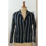 Two vintage blazers and jackets, including a 1940's Thos Plant & Co Ltd striped navy blue and