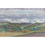 Ossian Gyllenberg (1884-1943) Swedish oil on canvas, depicting rolling hills and countryside, signed