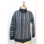 a Missoni 1960's wool/mohair knitted cardigan, with purple, grey and green stripe (size 46)