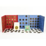 A collection of British coins, including ten cased collections of 'Great British Pennies',