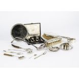 A collection of 20th Century silver and silver plate, including a set of twelve Mappin & Webb Ltd