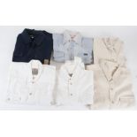 A collection of gentlemen's shirts and t shirts, including a Wrangler Vintage shirt, a Van Heusen