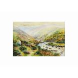 E.Edair Shellard a watercolour, of a highland or rugged moor landscape, framed and glazed, circa