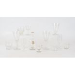 A quantity of antique glasswares to include custard cups, and various wine glasses including