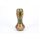 A Moorcroft pottery double gourd vase, c1999 yet reminiscent of earlier Florian wares with highly