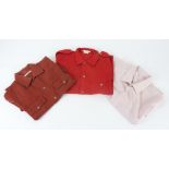Three gentlemans' Saint Laurent shirts, including a rust coloured example from the Viyella range (