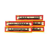 Hornby 00 Gauge BR WR MK1 Coaches, in chocolate and cream, all in original boxes, E, boxes G-VG, all