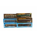 Mainline and Airfix 00 Gauge Coaches, Mainline, LMS maroon 57' (2), BR maroon (3), BR SR green (