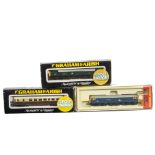 Graham Farish and Hornby Minitrix Diesel Locomotives and Railcar, a boxed trio comprising Graham