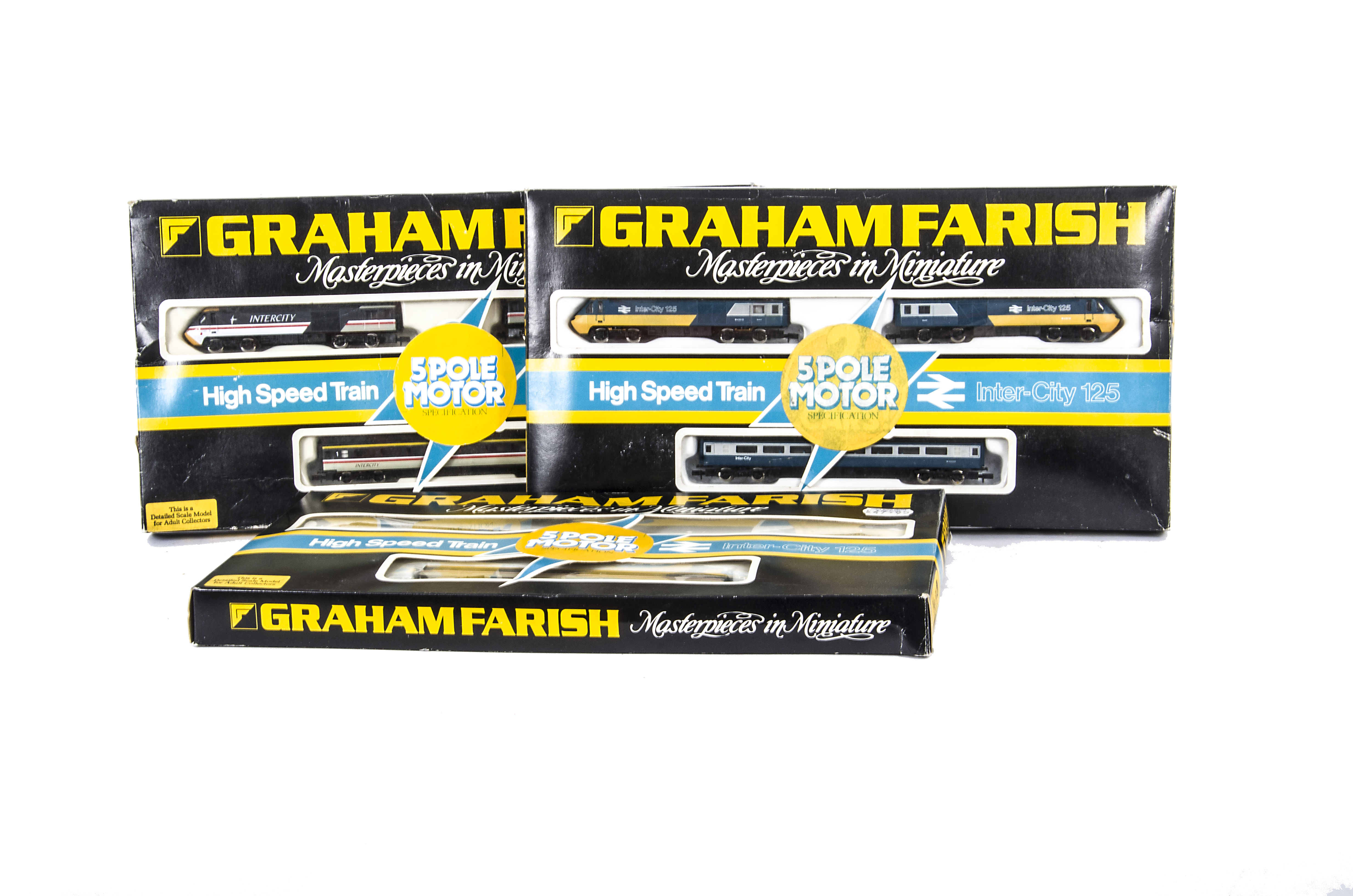 Graham Farish N Gauge Intercity Three Car Sets, three sets 8125/8127 (2) each comprising HST 125