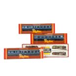 Hornby 00 Gauge LMS blue Coronation Steam Locomotive and blue Coronation Scot Coaches, unboxed