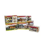 Hornby 00 Gauge Scaledale Buildings, R8573 Dutch Barn, R8751 Hislop Barbers Shop, R8698 Normoyle