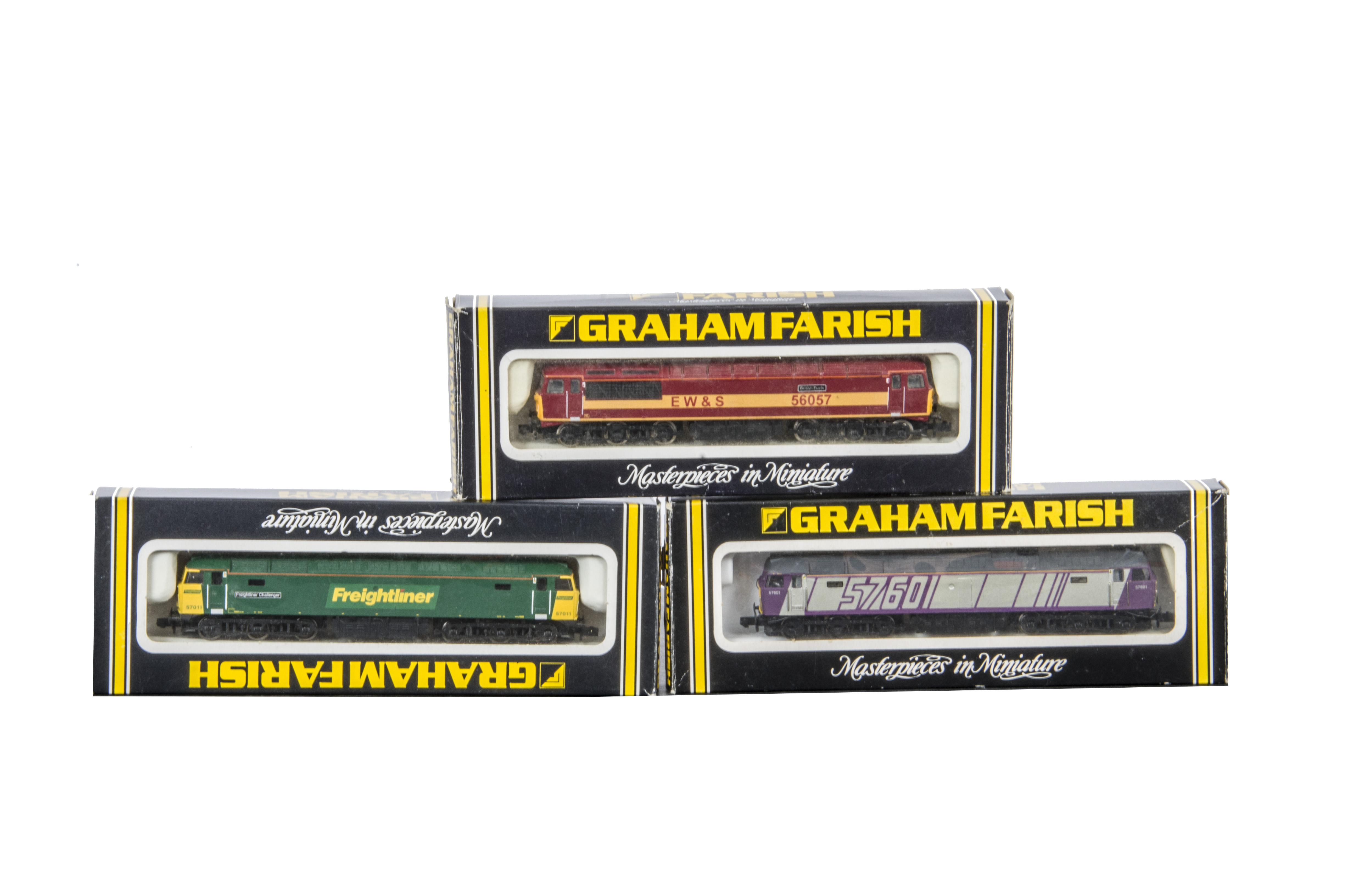 Graham Farish N Gauge Diesel Locomotives, a boxed trio comprising, limited edition LE841A 500