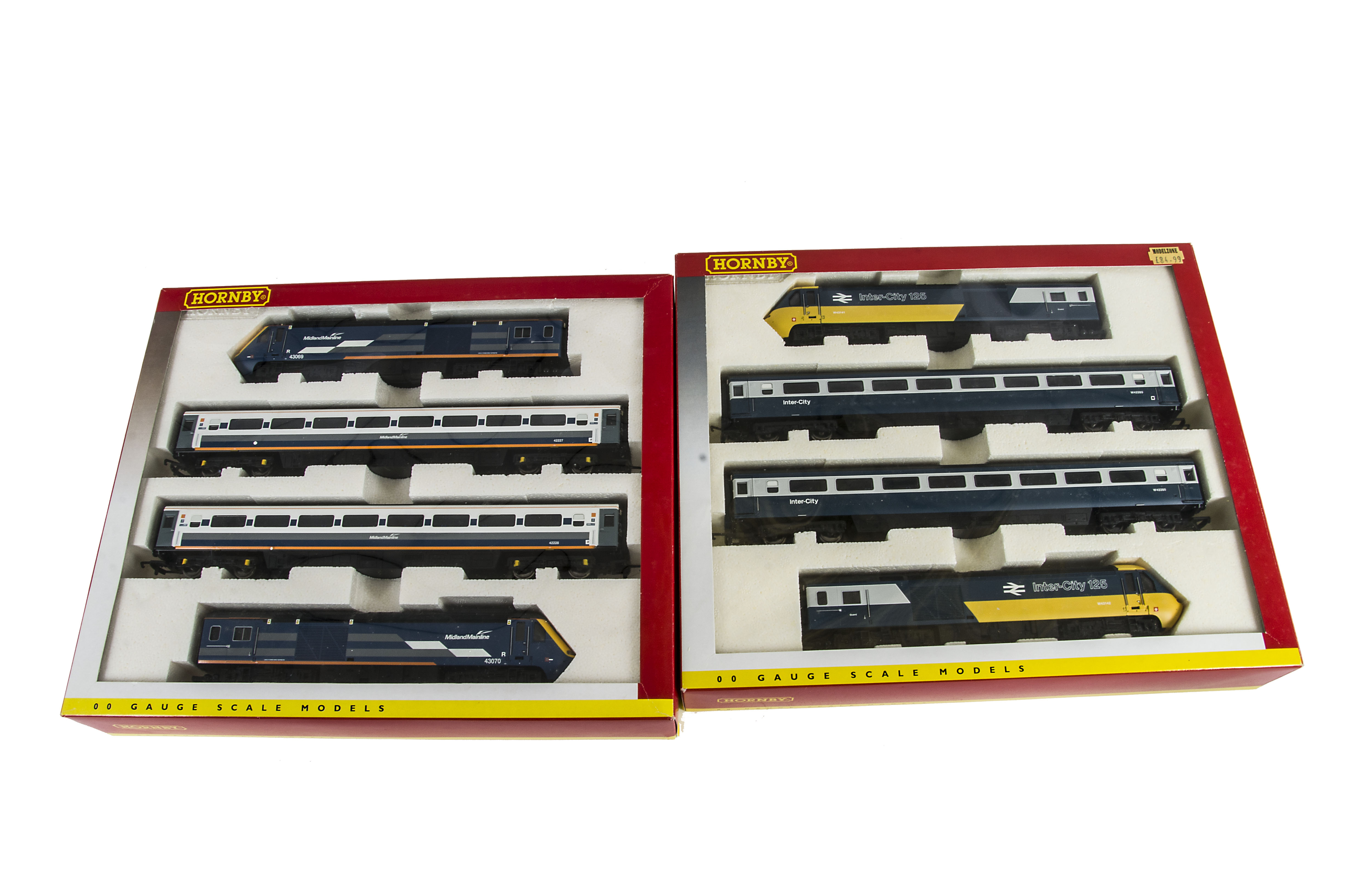 Hornby 00 Gauge Inter-City HST 4-Car Train Packs, R2296 BR blue and yellow 253036 and R2376