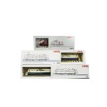 Boxed Märklin HO Gauge 3-rail/stud contact Electric and Diesel Locomotives, two DB class 151 Co-Co