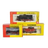 Fleischmann HO Gauge Tank and Diesel Locomotives, 4064 DB black 2-6-2T 064 389-0, 4030 DB black 2-