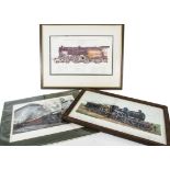 A Collection of Framed and Other Railway Prints, Four of a 'Railway Magazine' series approx 21" x
