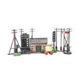 A Group of Lineside Accessories for O Gauge or Larger by Various Makers, comprising an early