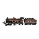 A Bassett-Lowke O Gauge Clockwork 'Compound' Locomotive and Tender, in tinprinted LMS crimson as