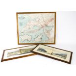 B R Carriage Prints and a L.& S.W. Map, two carriage prints Loch Sheil by D Macleod and