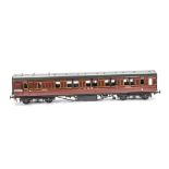 A Gauge I Finescale LMS Brake/1st Coach by Lawrence Scale Models, finished by D Studley in LMS lined