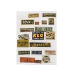 A Group of Tinplate Advertising Signs for O Gauge or Larger, including an uncommon Macfarlane Lang