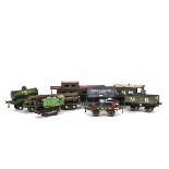 Unboxed Hornby and Other O Gauge Trains, six early Hornby wagons comprising 'Nut-and-bolt' MR open
