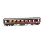 A Gauge I Finescale LMS 3rd Class Dining Car by Finescale Locomotive Co, finished in LMS lined