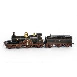 A Finescale O Gauge GWR 4-2-2 'Single' and Tender by Lee Marsh Model Co, made and finished to very