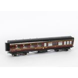 An Exley O Gauge LMS 1st Class Restaurant Car, of type K6, in LMS maroon as no 40, G-VG, a few small