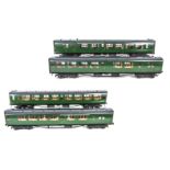 Four Gauge I Finescale BR (SR) Mark 1 Corridor Coaches by Unknown Makers, all in Southern Region