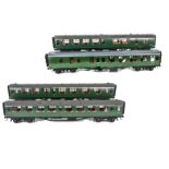 Four Gauge I Finescale BR (SR) Mark 1 Corridor Coaches by Unknown Makers, all in Southern Region