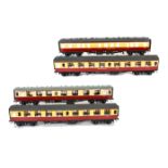 Four Gauge I Finescale BR (WR) Mark 1 Corridor Coaches by Unknown Makers, all in BR 'blood &