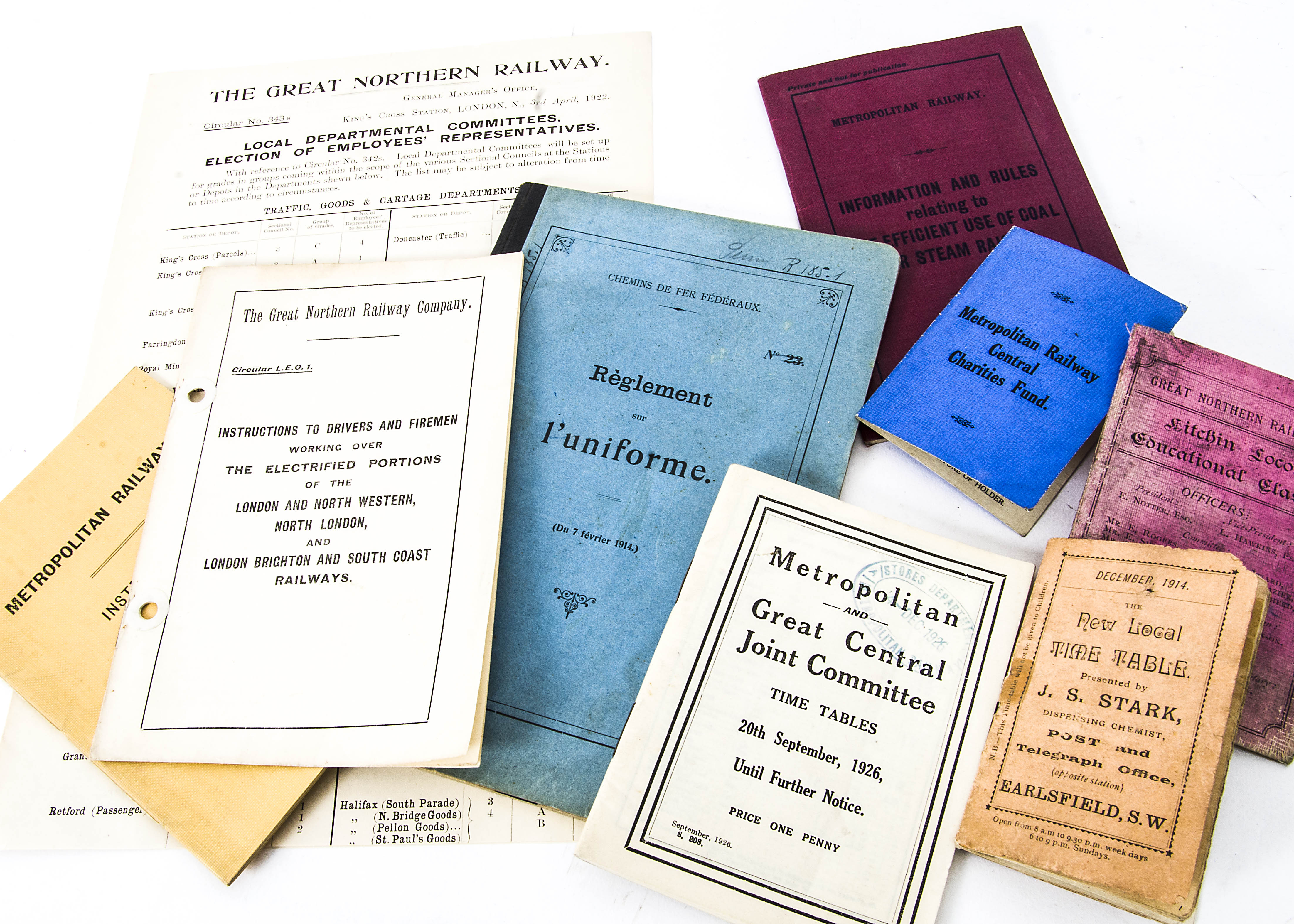 Edwardian and Later Metropolitan and Northern Railway Ephemera, three maps of the Metropolitan