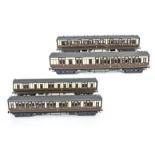 A Rake of Four Gauge I Finescale GWR Churchward 'Toplight' Corridor Coaches by Badger Coaches,