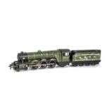 A Bassett-Lowke O Gauge Clockwork 'Flying Scotsman' Locomotive and Tender, in lithographed LNER