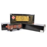 Aristocraft American Gauge I Freight Stock, three tank cars, ref 41603 in AT&SF colours, 41604 UP,