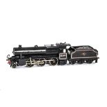 A Repainted Bassett-Lowke O Gauge Live Steam 'Mogul' Locomotive and Tender, repainted in BR gloss