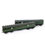 Two Gauge I Finescale BR (EX-LSWR) Non-Corridor Coaches, possibly by J&M Models, finished in BR (SR)