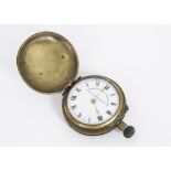 Victorian Superior Railway Time Keeper, in worn gold plated case, chased with floral detail,
