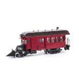 A Delton Locomotive Works G Scale Mack Railcar, stock ref 2264-R, in un-lettered red/black livery,