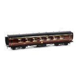 An Exley O Gauge LMS 3rd Class Corridor Coach, of type K5, in LMS maroon as no 2224, VG, a few