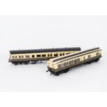 Two Kit-built Finescale O Gauge GWR Auto-Coaches, built and painted to earlier standards, in