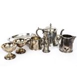 GWR Silver-Plated Dining Ware, a group of seven pieces comprising, Elkington tea pot inscribed '
