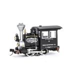 A LGB G Scale Porter American 0-4-0 Tank Locomotive, ref 2177D, in Iron Mountain Co black with white